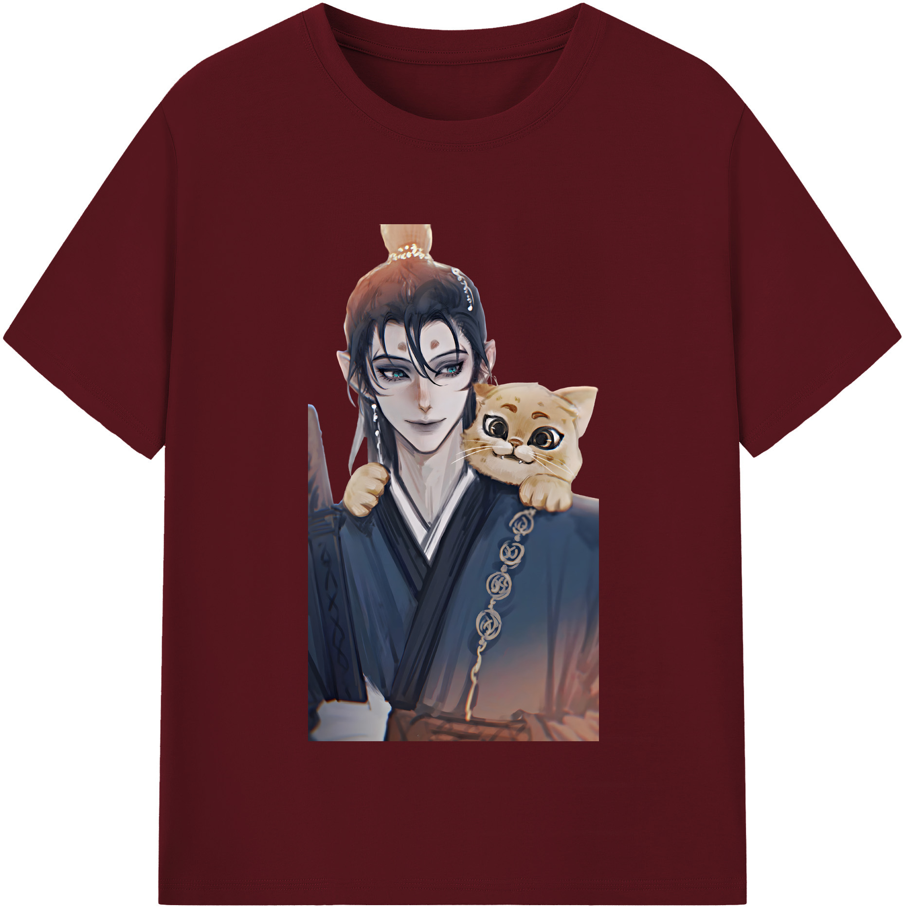 （画像用） Ne Zha 2 ナタ 魔童の大暴れ 綿100％半袖Tシャツ（フロントプリント）